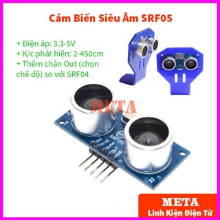 Module cảm biến siêu âm srf05, hc sr05, hc-sr05 - khung giá đỡ cảm biến siêu âm srf04/05