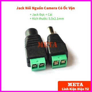 Jack DC Nối Nguồn Đực/Cái 5.5x2.1mm - Jack Nối Nguồn Camera Có Ốc Vặn