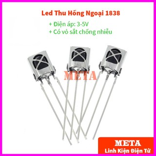 Led Thu Hồng Ngoại 1838 1838T có vỏ sắt chống nhiễu - Led thu vở sắt 3 chân IR1838