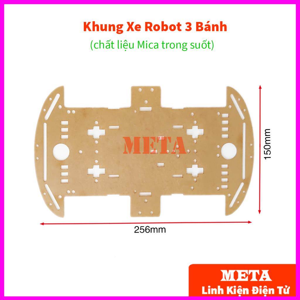 Khung xe Robot thông minh 2/3/4 bánh bằng Mica trong suốt
