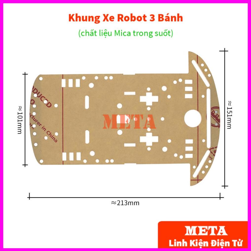 Khung xe Robot thông minh 2/3/4 bánh bằng Mica trong suốt