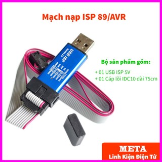 Mạch nạp isp 89/avr 5v vỏ nhôm, có đèn báo