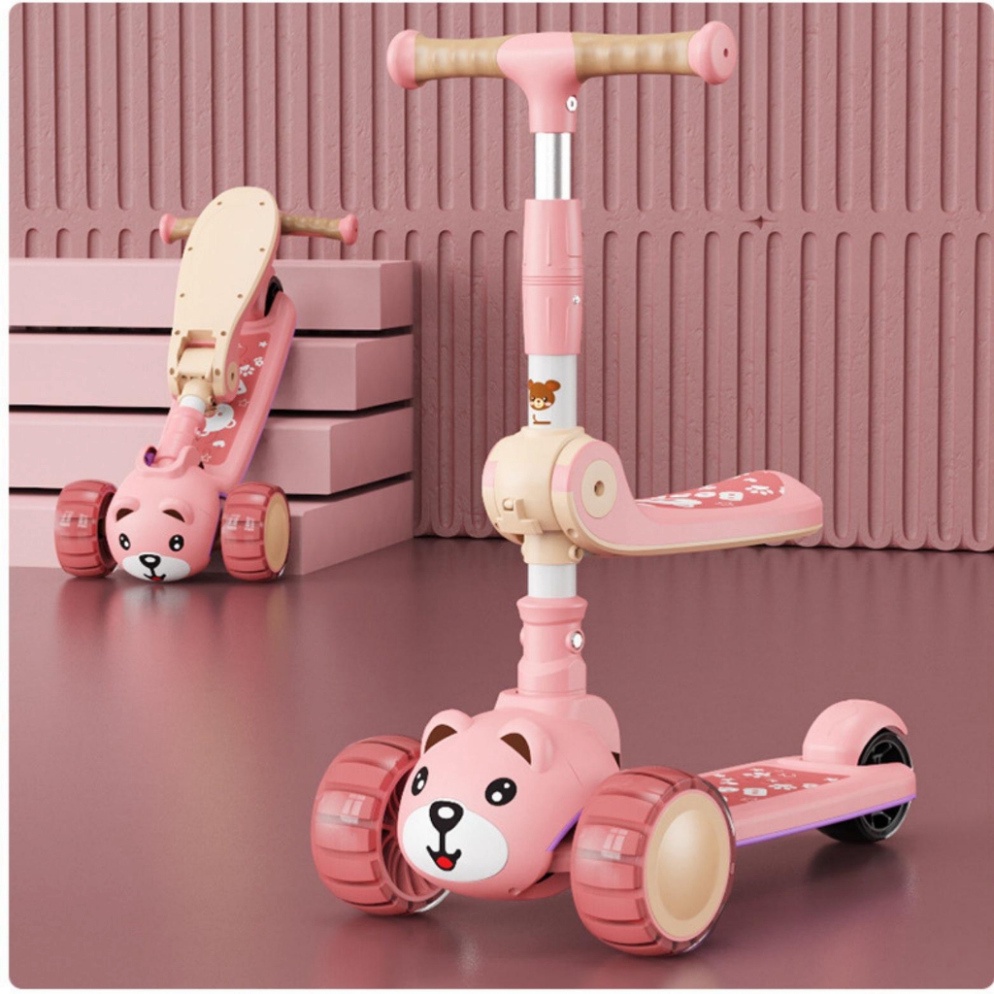 ⭐️XE TRƯỢT SCOTTER KIÊM XE CHÒI CHÂN PHÁT NHẠC CÓ GHẾ NGỒI CHO BÉ.