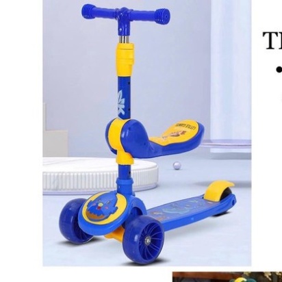 ⭐️XE TRƯỢT SCOTTER KIÊM XE CHÒI CHÂN PHÁT NHẠC CÓ GHẾ NGỒI CHO BÉ.