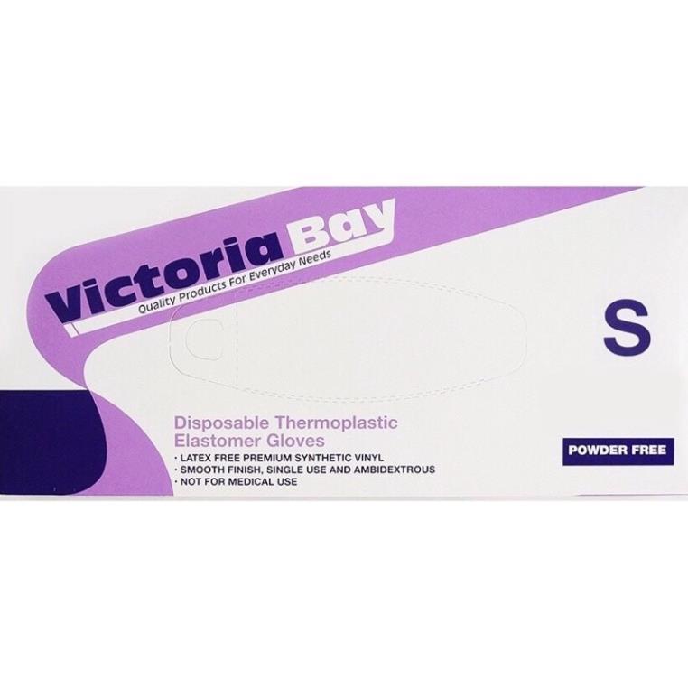 Găng Tay Nilon siêu dai Victoria Bay chất liệu TPE, Bao tay cao su nấu ăn làm bếp rửa bát chống nhăn hộp 100 cái