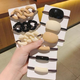 Set 9 Dây Buộc Tóc Nâu Hàn Quốc Cho Bạn Gái phong cách hàn quốc