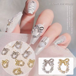 Charm nơ tròn đính đá nail-charm nail giá rẻ