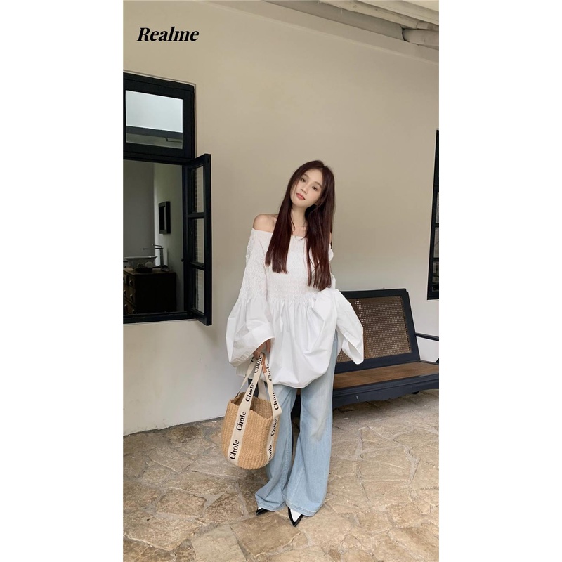 One Áo Kiểu Tay Dài Hở Vai Thời Trang Mùa Thu 2023 Cho Nữ