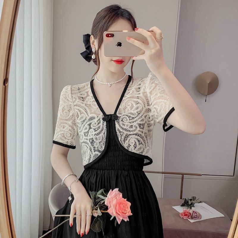 Áo Khoác Ren Phong Cách Trung Hoa Mới Cho Nữ  9.12