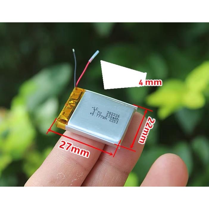 Pin lithium 3.7V 220mA có bảng bảo vệ đồng hồ thông minh