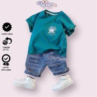 Quần Jean lửng Jean HB màu xanh cho bé trai từ 12-45kg