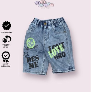 Quần jean lửng jean hb cho bé trai mặc mùa hè lưng thun co giãn từ 10-50kg