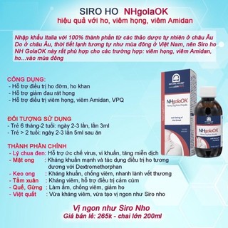 Nhap Khau Siro ho NH GolaOK (nhập khẩu Ý)
