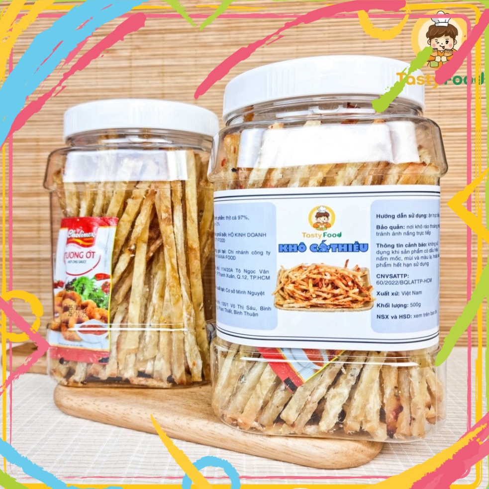 Khô Cá Thiều , Cá Khô Tẩm Gia Vị Hàng Chất Lượng Loại 1 Hũ Vuông 500G