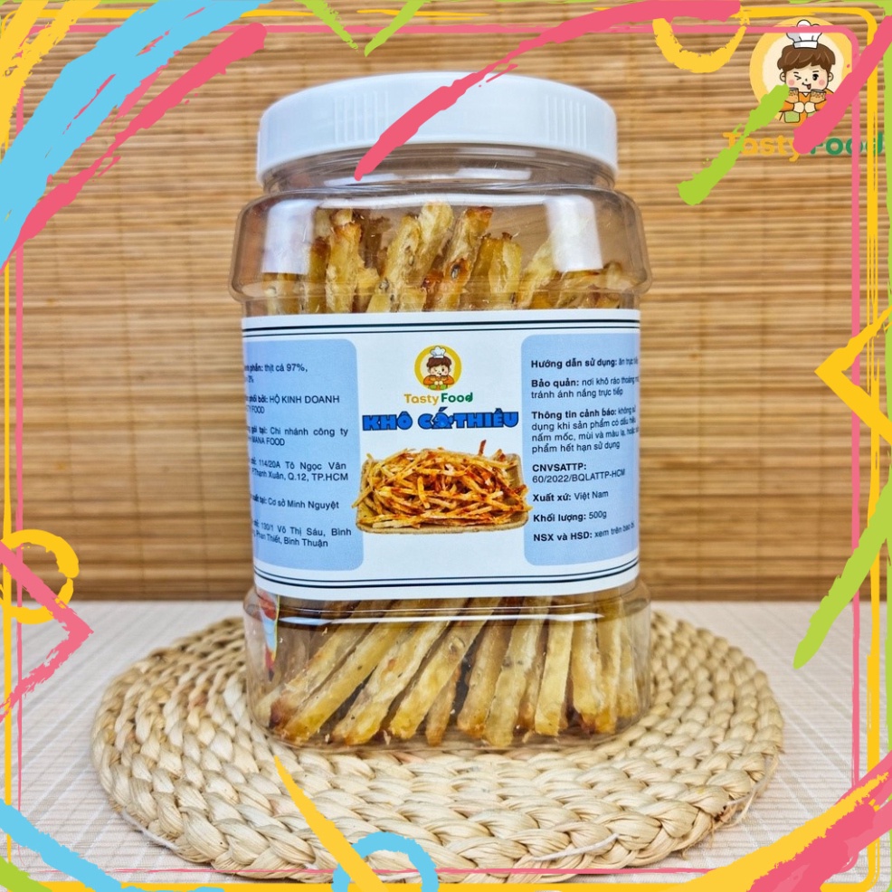 Khô Cá Thiều , Cá Khô Tẩm Gia Vị Hàng Chất Lượng Loại 1 Hũ Vuông 500G