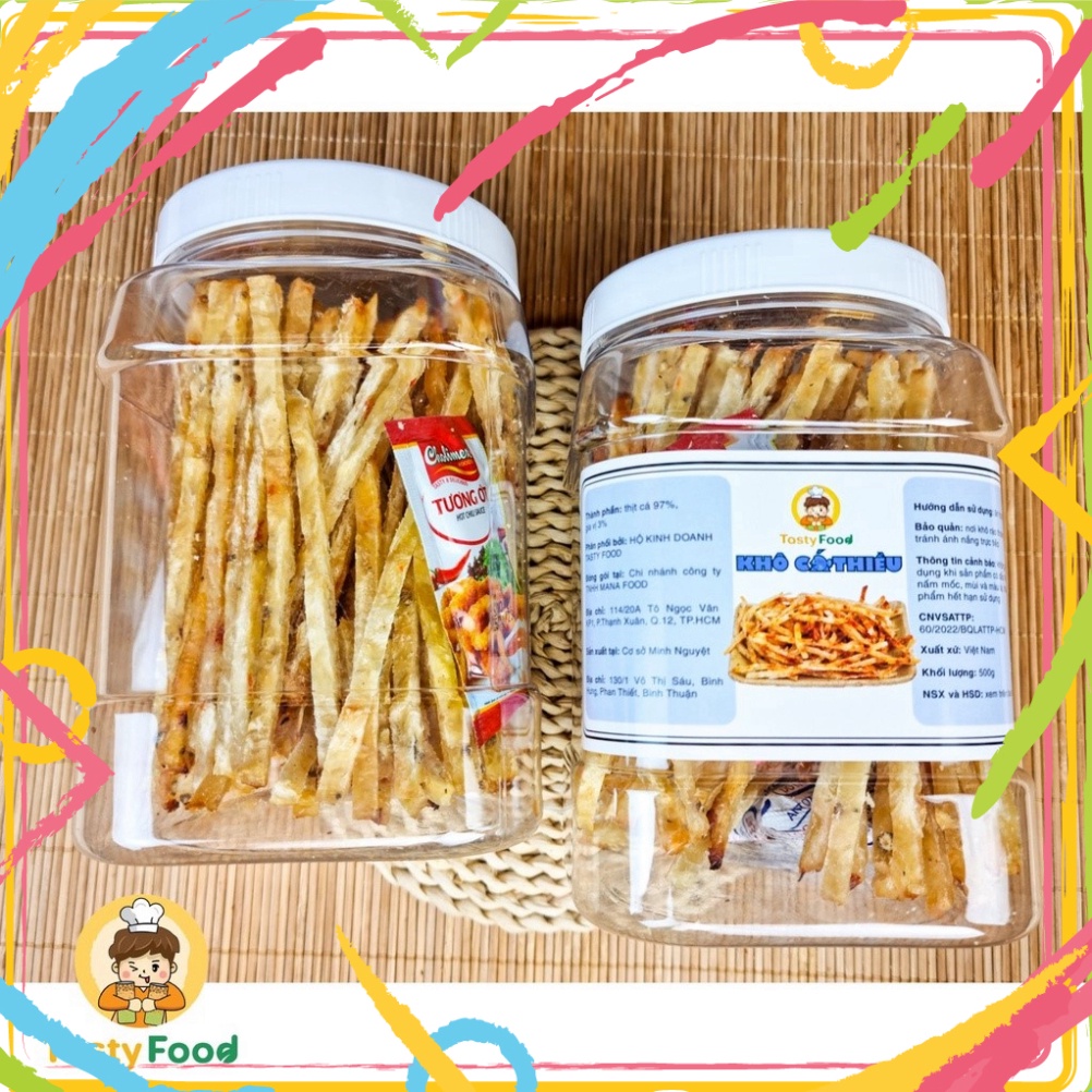 Khô Cá Thiều , Cá Khô Tẩm Gia Vị Hàng Chất Lượng Loại 1 Hũ Vuông 500G