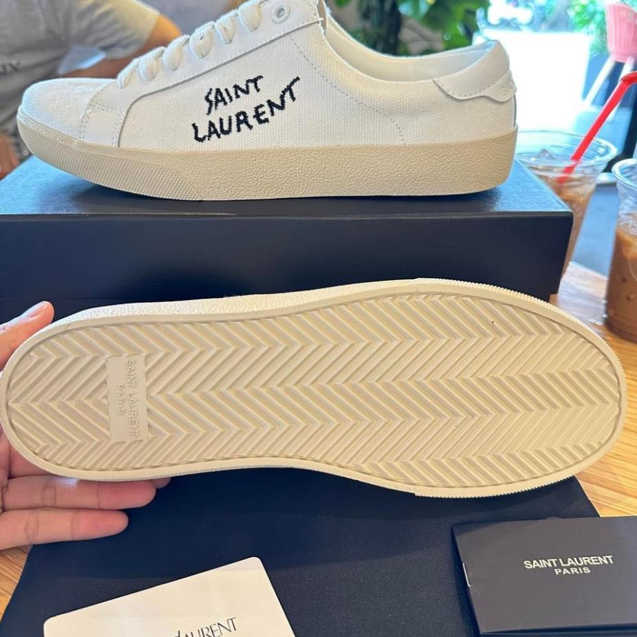 GIÀY thể thao S.aint Lau.rent Court Classic, Giày thể thao YSL màu kem chất lượng cao cấp