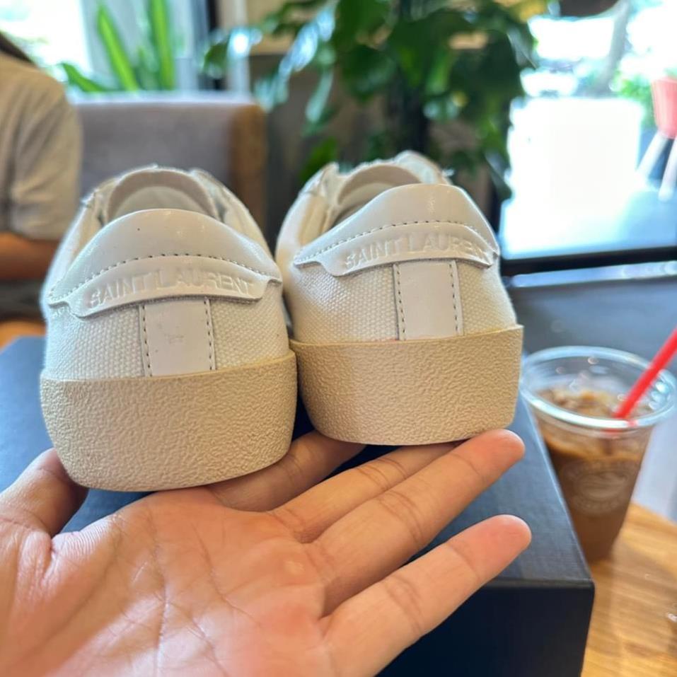 GIÀY thể thao S.aint Lau.rent Court Classic, Giày thể thao YSL màu kem chất lượng cao cấp