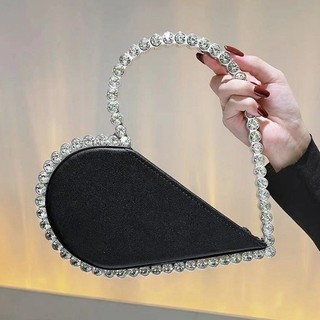 Túi clutch nữ nửa trái tim viền đá