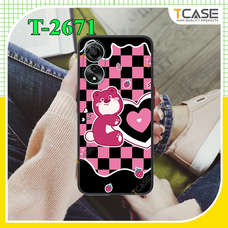 Ốp lưng Oppo A78, Oppo A98 5G, Oppo A97 5G in hình Gấu dâu - Tcase Luxury