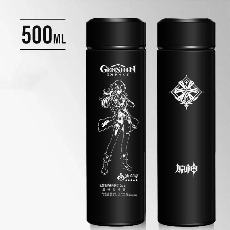 Yuanshen Bình Nước Giữ Nhiệt Thông Minh Bằng Inox In Hình anime Dễ Thương Cho Bé Trai