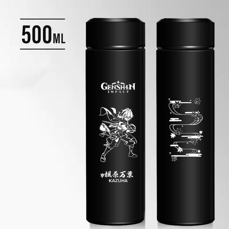 Yuanshen Bình Nước Giữ Nhiệt Thông Minh Bằng Inox In Hình anime Dễ Thương Cho Bé Trai