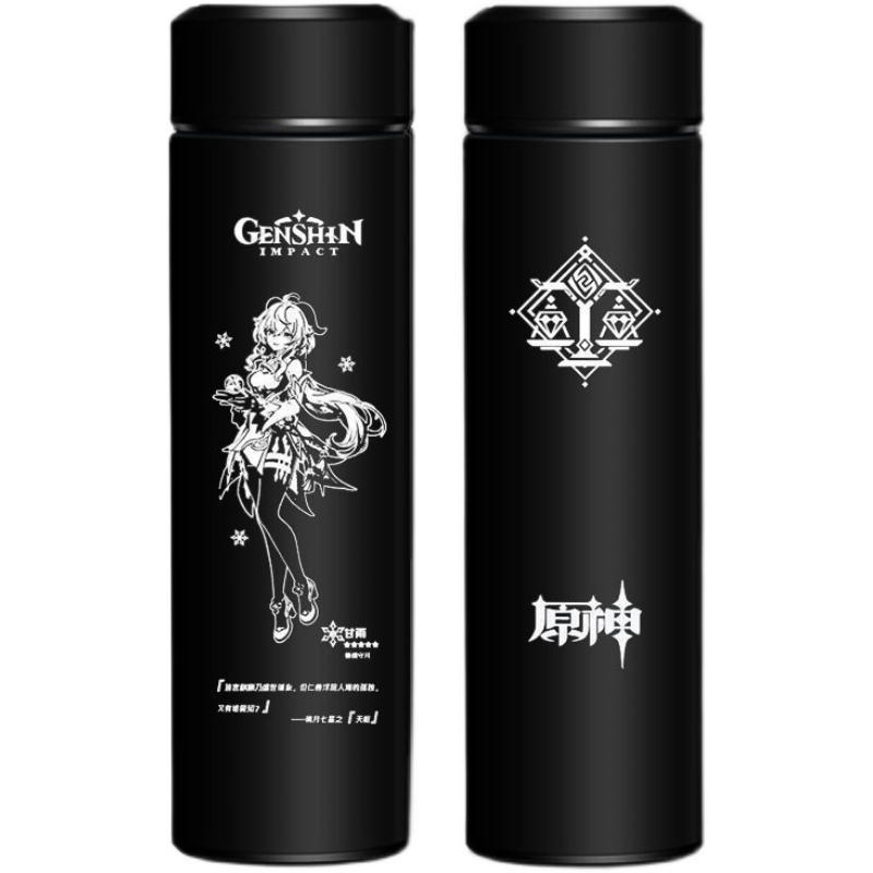 Yuanshen Bình Nước Giữ Nhiệt Thông Minh Bằng Inox In Hình anime Dễ Thương Cho Bé Trai