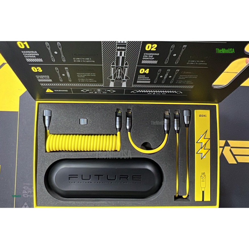 Bộ sạc nhanh tiện lợi Future AOC-L011 tùy chỉnh USB C-L USB C-C độ dài tối đa - Bảo hành 12 tháng.