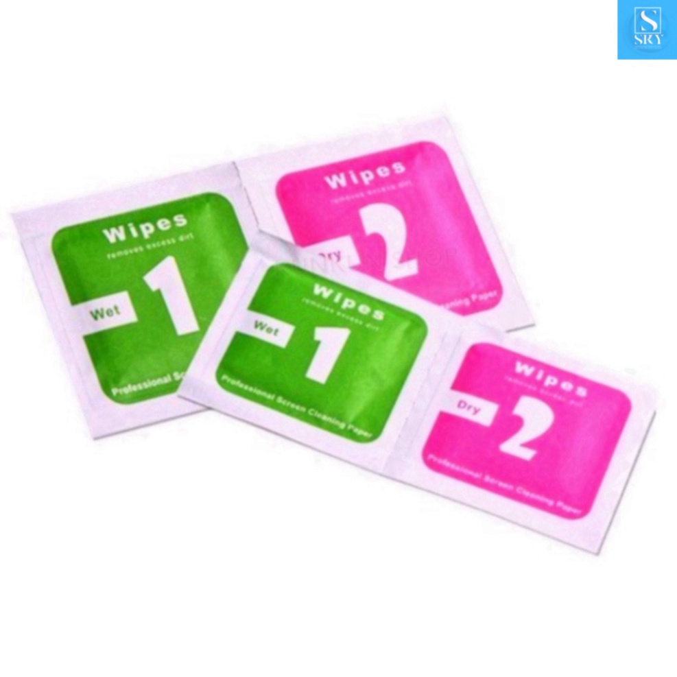 Khăn lau 1 và 2 mếng lau vệ sinh màn hình điện thoại