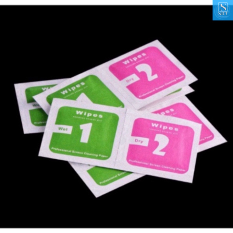 Khăn lau 1 và 2 mếng lau vệ sinh màn hình điện thoại