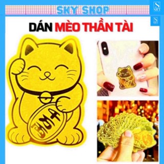 [QUÀ TẶNG KHÁCH VIP] Miếng Dán Mèo Thần Tài gắn ốp lưng điện thoại Mạ Vàng Mang Tới Tài Lộc [SKY 1]