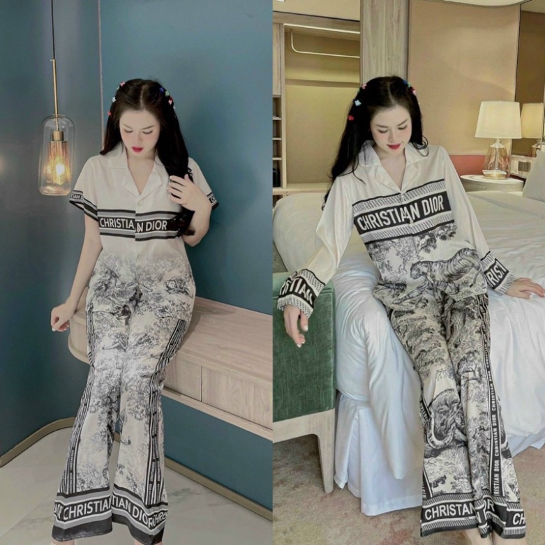 Bộ Di.or Lụa Xước Hoa Văn, Tay ngắn, tay dài, quần cộc đủ mẫu - Hàng mới về