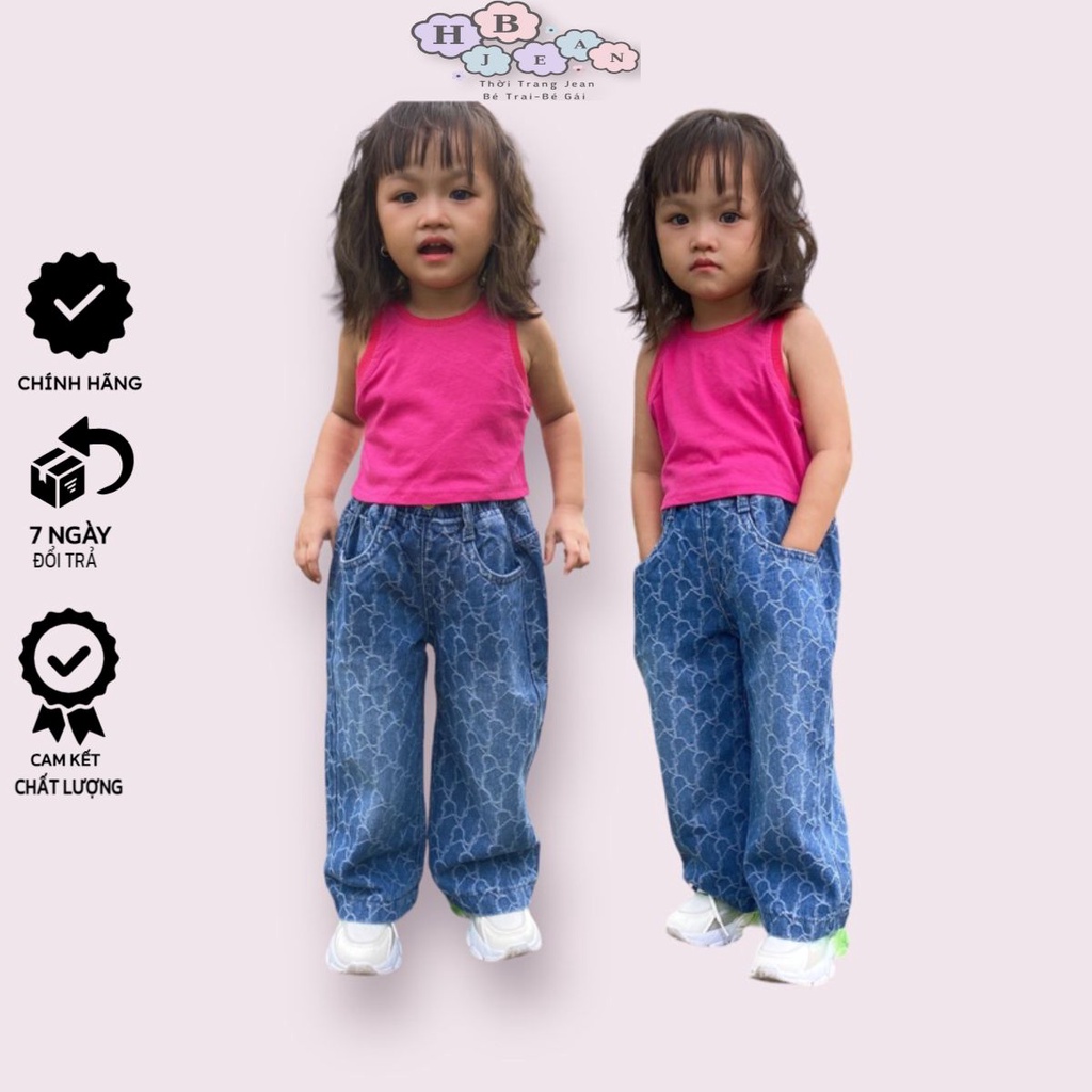 Quần Jean Ống Rộng Hoạ Tiết Cho Bé Gái Jean HB Từ 11-45KG