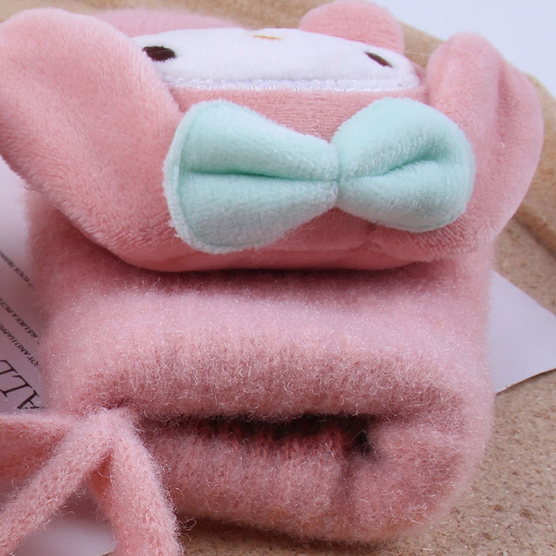 SANRIO Găng Tay Dệt Kim Hình Búp Bê Hoạt Hình Dễ Thương Cho Bé Trai / Gái
