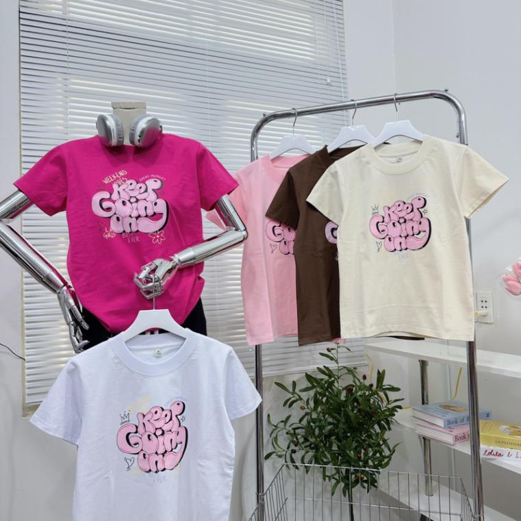 Áo Thun Baby Tee MIMI MIU mẫu KEEP GOING form slim nhỏ có size chất vải Coton 100%