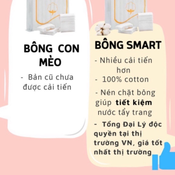 Bông tẩy trang Smart Manelle 222 miếng Bông tẩy trang Cotton Pad 100% tự nhiên BTT