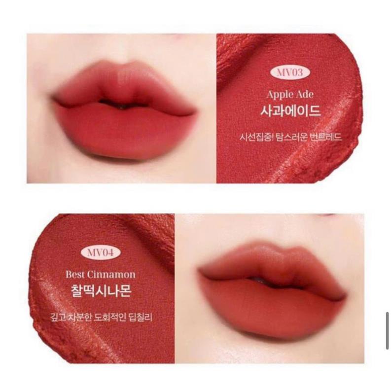 Son Kem Lỳ BLACK ROUGE Muddish Cushion Velvet bền màu nhung mịn