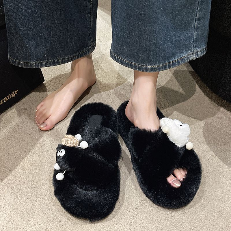 Dép Bông Đi Trong Nhà Dễ Thương Phong Cách Hàn Quốc