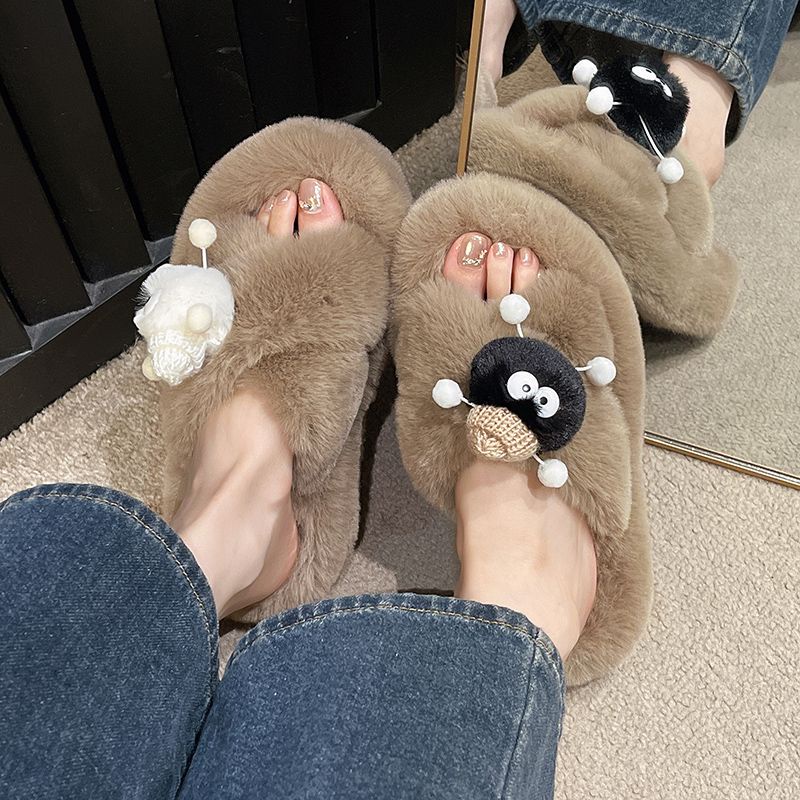 Dép Bông Đi Trong Nhà Dễ Thương Phong Cách Hàn Quốc