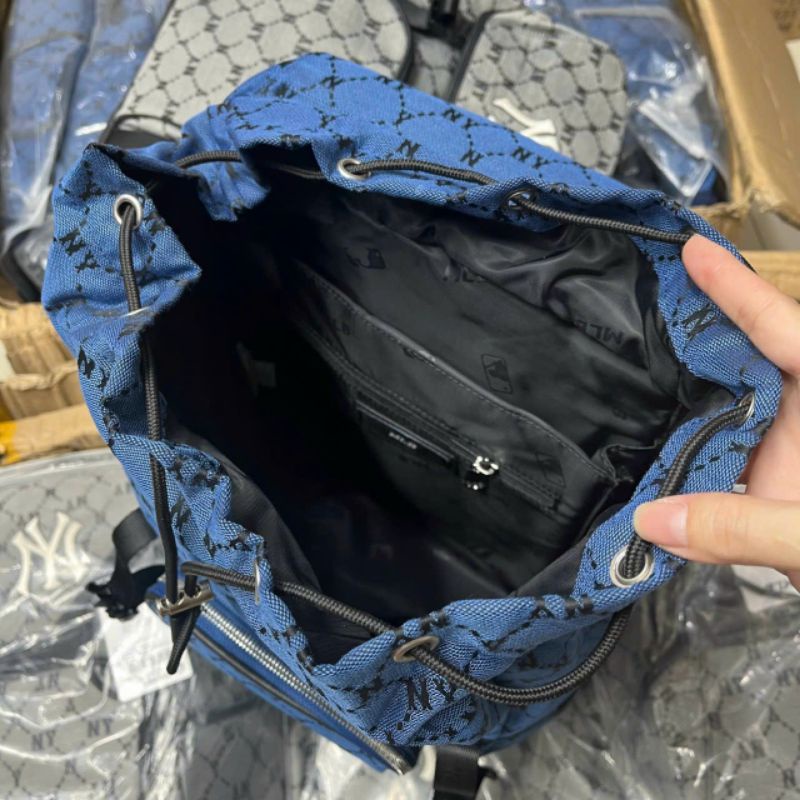 Balo nam nữ ML unisex hai ngăn da chống thấm nước sọc caro