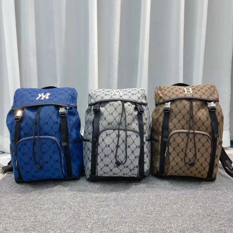 Balo nam nữ ML unisex hai ngăn da chống thấm nước sọc caro