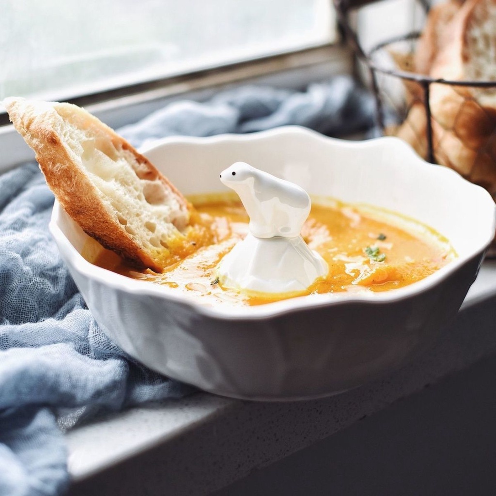 Bát Ăn Mì / salad / Súp Bằng Gốm Sứ Hình Gấu Bắc Cực Cá Tính Sáng Tạo