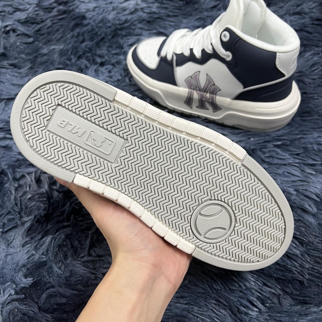 GIÀY MLB CHUNKY LINER HIGH NEW YORK BLUE WHITE, GIÀY MLB NY XANH NAVY CAO CỔ BẢN SC