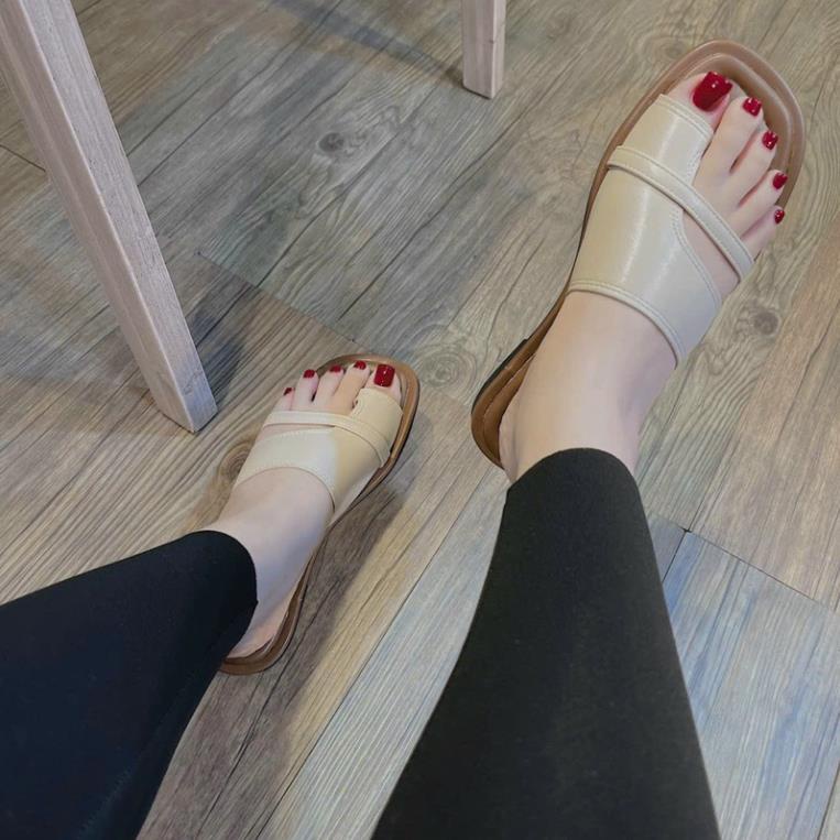 DÉP XỎ NGÓN BẢNG DA MỀM ĐẾ MAY CHỈ