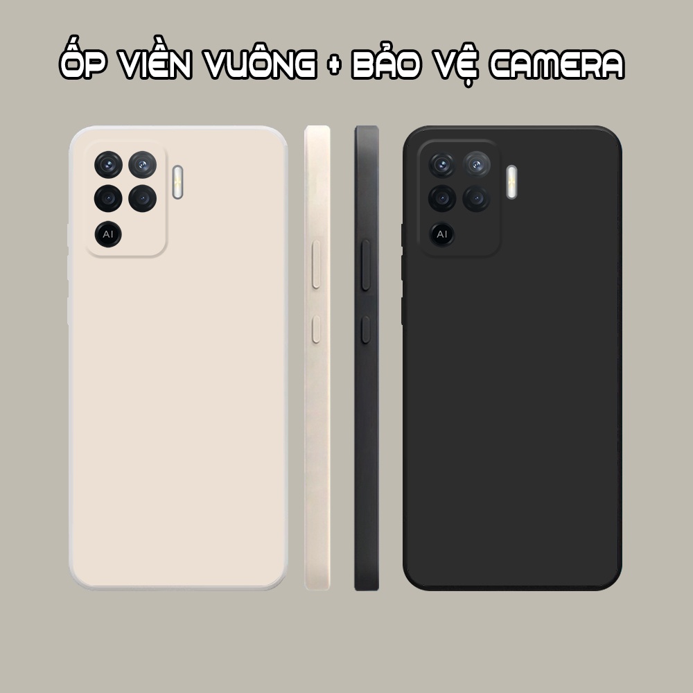 Ốp lưng Oppo A94 viền vuông TPU đen trơn chất lượng