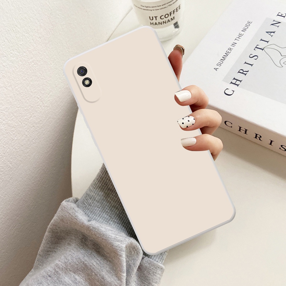 Ốp lưng Xiaomi Redmi 9A viền vuông TPU đen trơn chất lượng