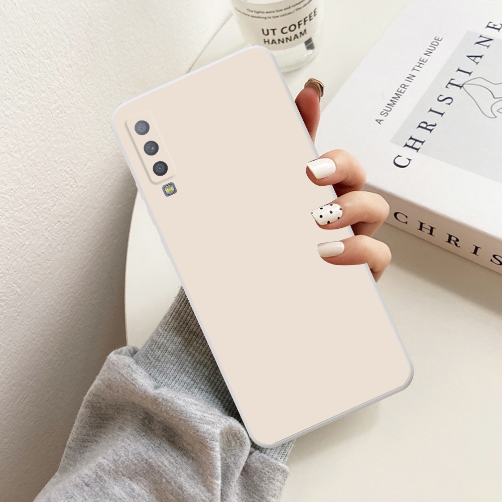Ốp lưng Samsung A7 2018 / A9 2018 viền vuông TPU đen trơn chất lượng