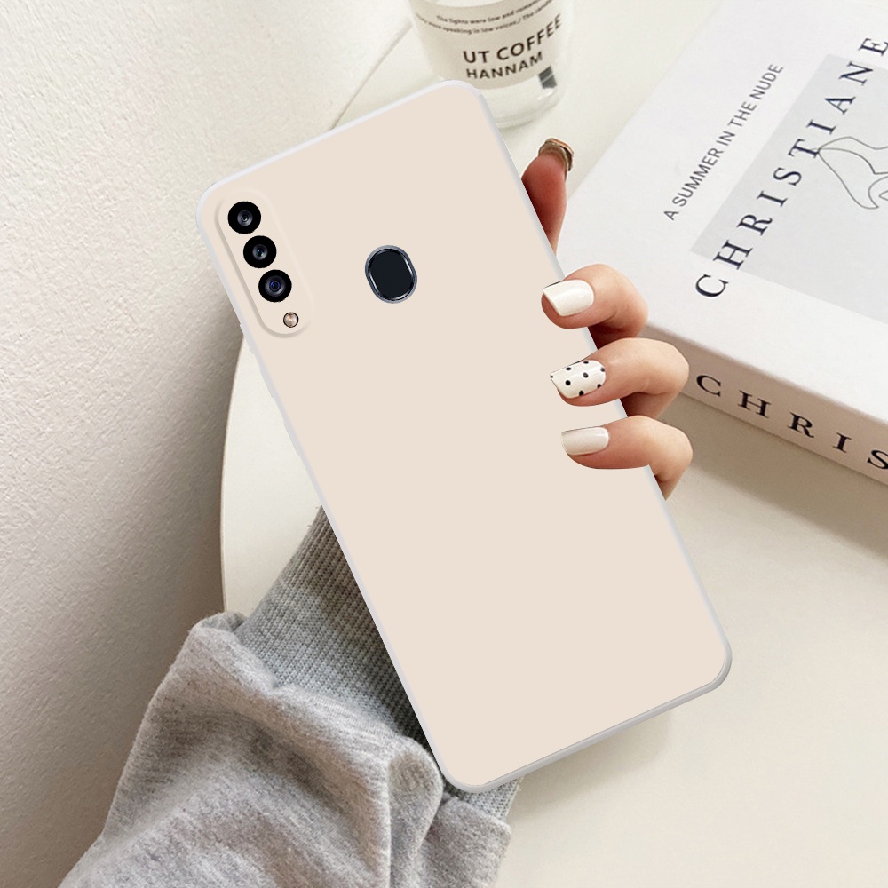 Ốp lưng Samsung A20s viền vuông TPU đen trơn chất lượng