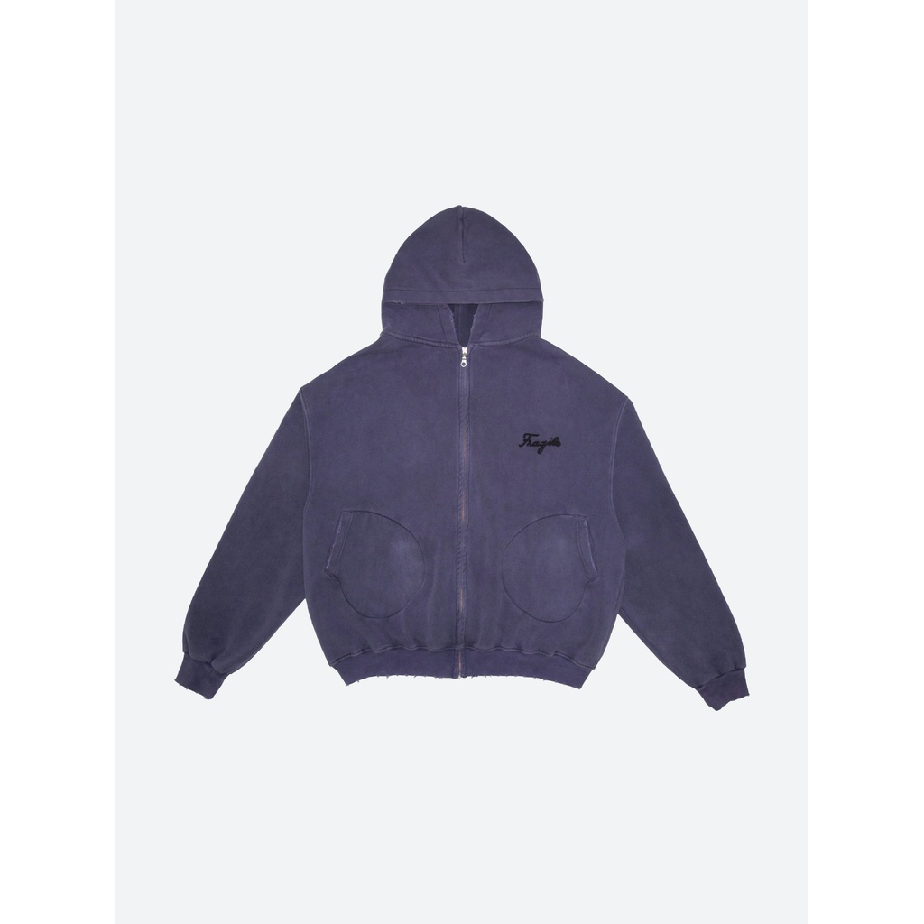 Áo Vintage Washed Zip-up Hoodie