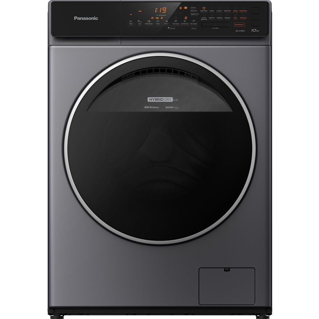 Máy Giặt Cửa Trước Panasonic 10 Kg NA-V10FC1LVT - Diệt khuẩn 99.99% (Xám)